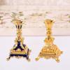 European Tower Shape Candle Holder Vintage Metal Candlestick Ornaments Wedding Decoration Party Christmas Home Decor