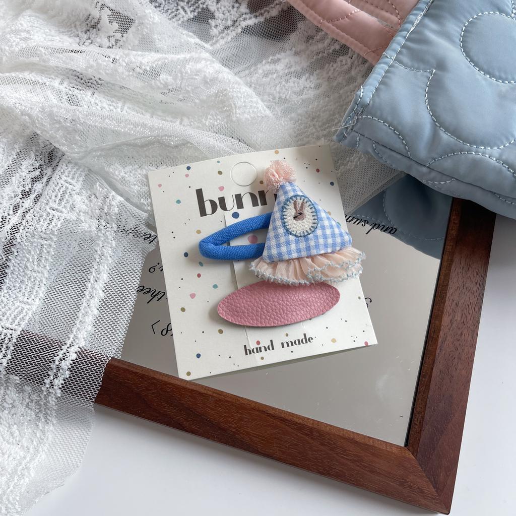 Мультяшные милые заколки для волос с кроликами, тканевые кружевные детские BB-заколки, заколки для волос для маленьких девочек, детские аксессуары для волос, головные уборы, зажимы для волос