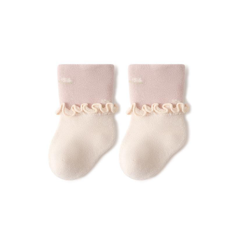 Newborn Infants Frilly Socks Soft Girls Cotton Sock For Kids Flower Pattern Children's Sock High Quality Baby Socken