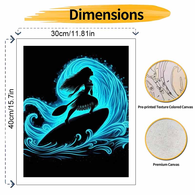 Disney Moana Ocean Painting Kit Home Wall Decor Handmade Gift DIY Canvas Art Pictures For Living Room Bedroom Office Decoration Craft