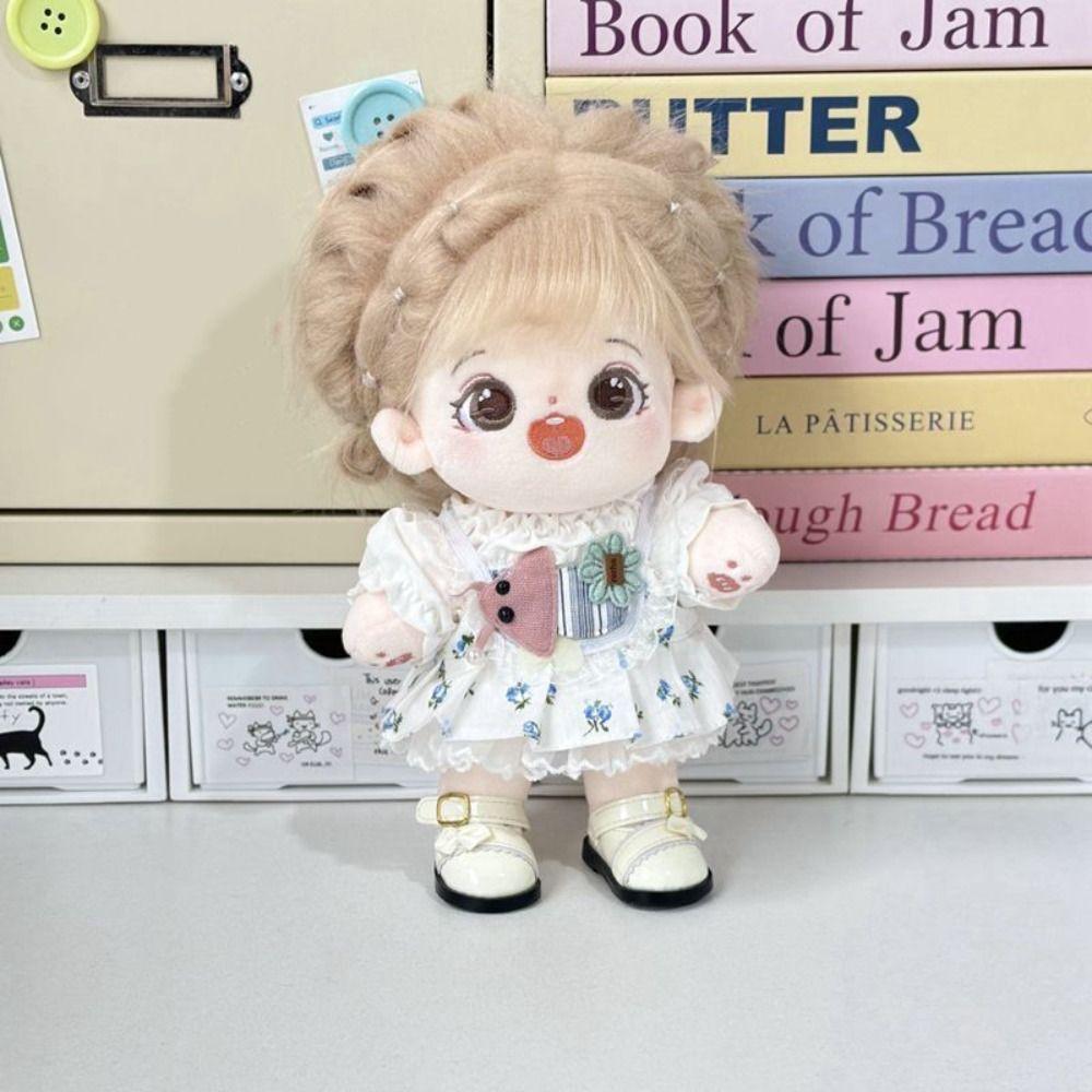 Lovely Design 20cm Cotton Doll Clothes Washable Retro Style Idol Dolls Cartoon Pattern Skirt Soft Texture Cute