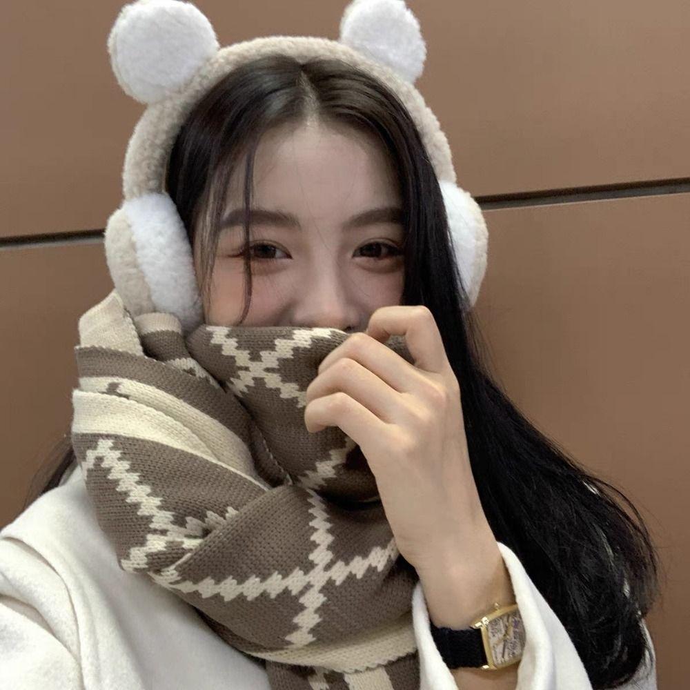 Windproof Winter Plush Earmuffs Warm Women Earflap Korean Bear Ear Earmuffs Girls