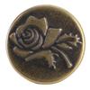50 Set Pants Buttons No Sew Removable 17mm Rose Pattern Stainless Steel Antique Brass with 2x6.5mm P