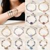 Luxury Pink Cubic Zirconia Chain Fashion Shiny Rhinestone Bangle  For Women