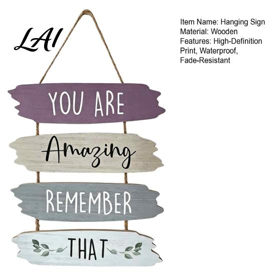 Inspirational Wooden Wall Art Hanging Sign Motivational Quote Wood Plaque Decor Vintage Spliced Decor Positive Saying for Bedroom Study Office Home