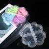 Four-Leaf Clover Transparent Plastic Storage Box with Lid, Compartment Organizer for Cosmetics