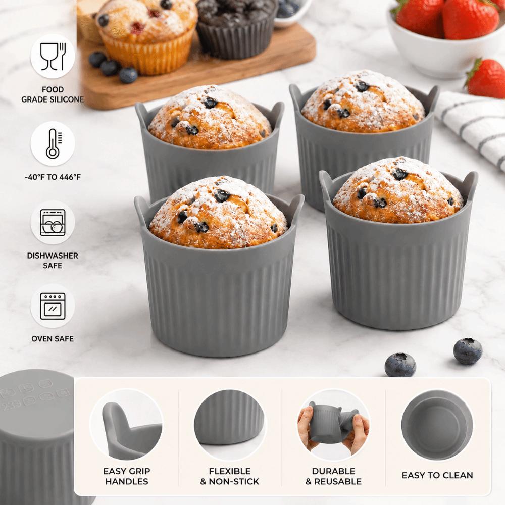4pcs Silicone Air Fryer Liners Non Stick Muffin Cup Mold Silicone Baking Cups Breakfast Cooking