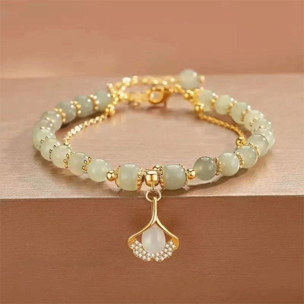 Square Sugar Lotus Hotan Bracelet Apricot Beaded Bracelet Hetan Jasper Bracelet Anniversary