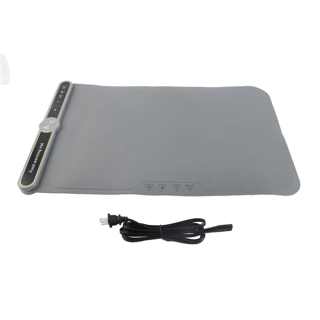 Warming Mat for Food 330W Full Surface Heat In 8s 9 Temperature Settings 6 Hours Time Child Lock Sil