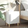 VidaXL Bedside Table with Solid Wood Legs White 40x30x50 Cm