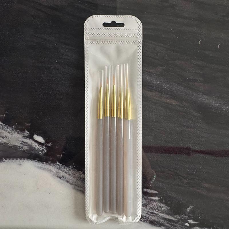 5Pcs Acrylic Handle Extremely Fine Nail Art Liner Pen Diy Painting Brush Drawing Lines Stripe Flower Painting Pen Uv Gel Brush