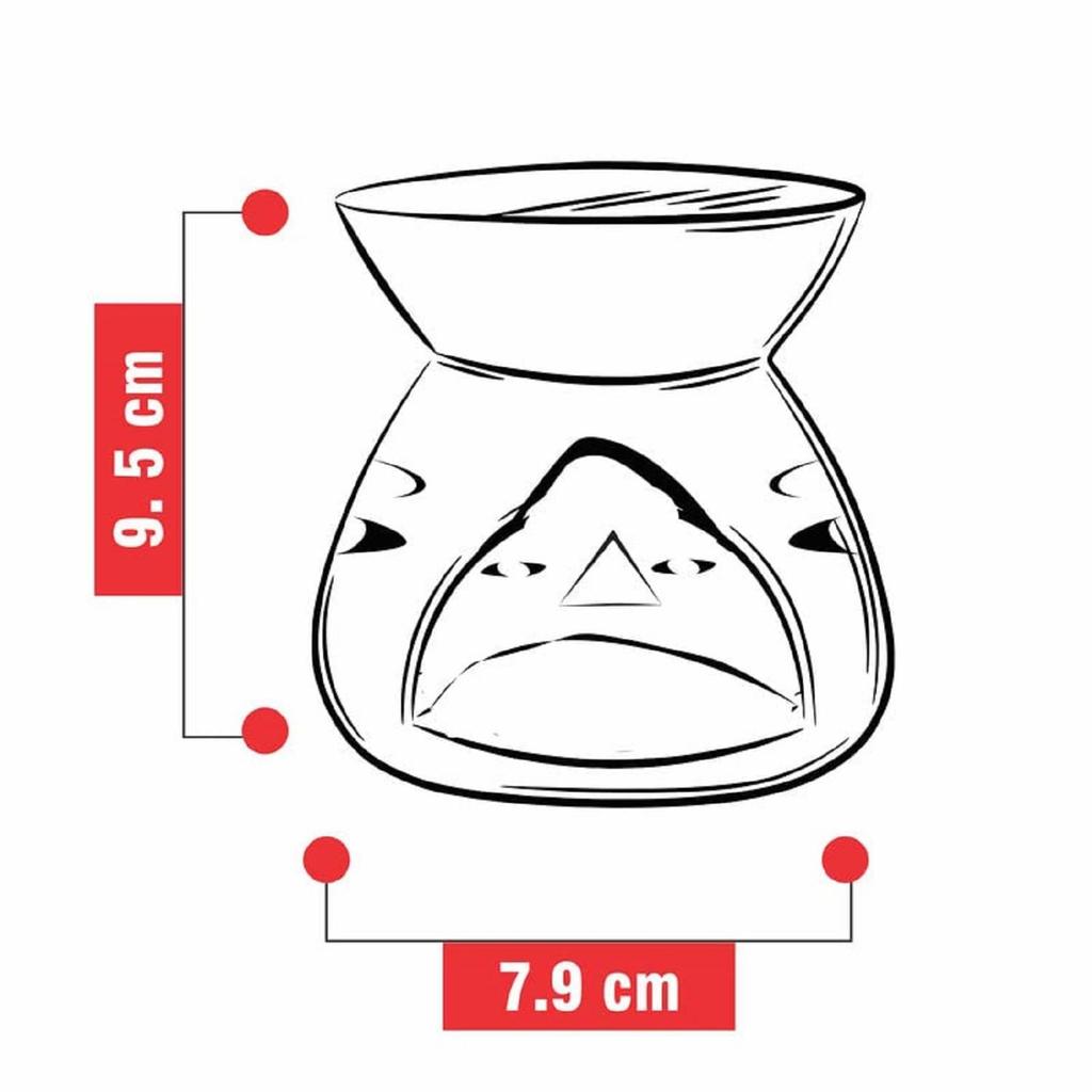 Керамическая глина Аромалампа, работающая от свечи | Диффузор для масла в комплекте с 1 чайной свечой (зеленый ; 9 см)