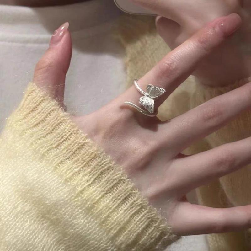 Цветочное кольцо из стерлингового серебра для женщин - Высококачественный дизайн с открытым соединением для осени/зимы