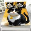 Милый Комплект Постельного Белья с Кошками, 3D Мультяшный Комплект Постельного Белья с Кошками, Комплект Постельного Белья для Мальчиков, 1 Простыня на Резинке с Наволочками 75*50 см