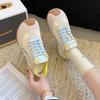 Ugly Cute Ballet Color Matching Women's Year New Fashion Versatile Flat Bottom Lace-up Sports and Leisure