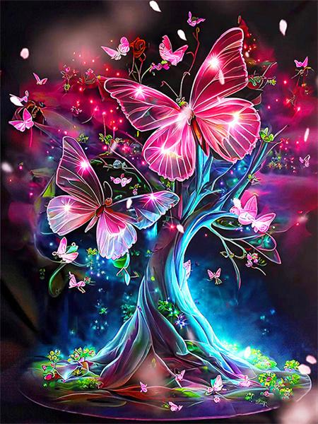 Алмазная живопись животные 5D Diy вышивка мозаика кошка бабочка полный квадрат круглый подарок ручной работы домашний декор