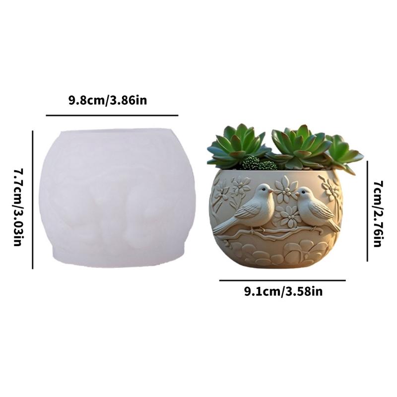 Силиконовая форма для кашпо в виде птиц, подходит для проектов из смолы, для изготовления украшений, бетона, цемента и для украшения дома
