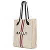 Bally Логотип Магнитная застежка Ткань и Кожа Сумка-тоут Женские Сумки-тоут Натуральный 6307788