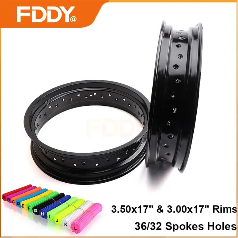 FDDY Мотокросс 3.50x17 дюймов 3.00x17 дюймов Алюминиевые Обода Колес Мотоцикл Питбайк 36 Отверстий под Спицы 3.00*17" и 3.50*17" Колеса Ступица