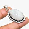 Rainbow Moonstone Gemstone Handmade 925 Silver Plated Jewelry Pendant 1.70"