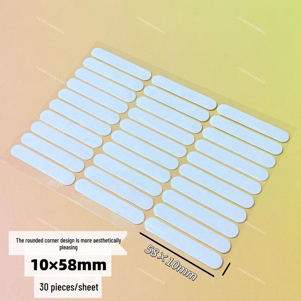Двусторонние клейкие полоски для нейл-арта (накладные ногти) - Прозрачные, без резки, с закругленными углами, с сильной акриловой адгезией.