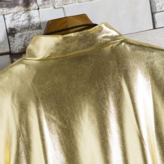 Мужская куртка на молнии, блестящая, с длинным рукавом, дышащая, ветрозащитная, сохраняющая тепло, из хлопковой смеси, осенняя, блестящая, мужская куртка на молнии, уличная одежда для повседневной носки