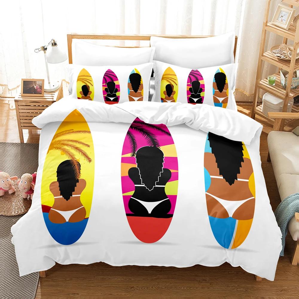 Surfboard Comforter Cover Summer Sea Surfing Theme Duvet Cover Ocean Theme Bedding Set For Kids Teens Quilt Cover +Pillow Cases