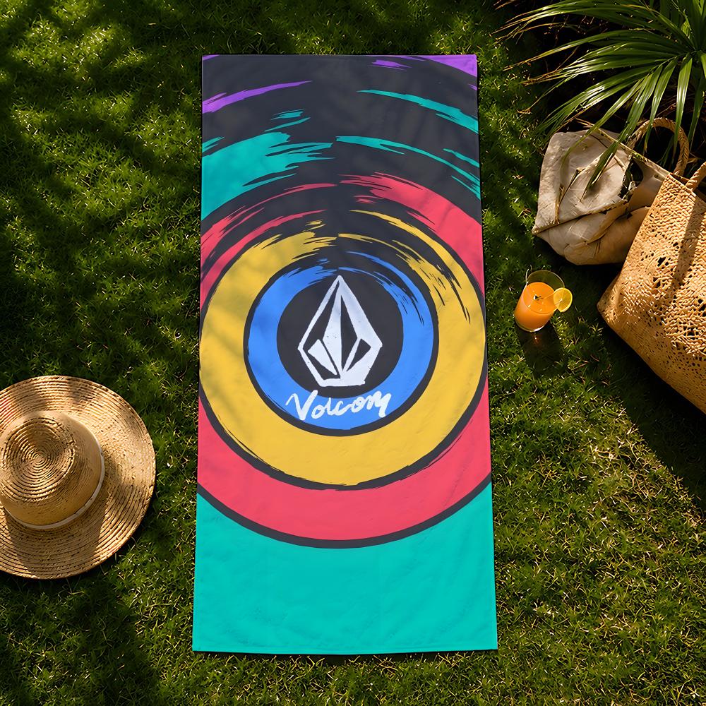 Бренд V-Volcom Полотенце пляжное, быстросохнущее впитывающее банное полотенце для плавания, спортзала, кемпинга, отдыха на природе