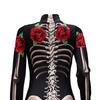In-Stock Halloween Women's Cosplay Jumpsuit - Rose Skeleton Print for Parent-Child Wear