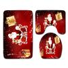Christmas Bathroom Floor Mat Toilet Three-Piece Set