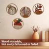 4Pcs Wood Wall Decor Hanging Wall Art Decorative Bohemian Home Decoration Nursery Wall Art Round Shape for Living Room Bedroom