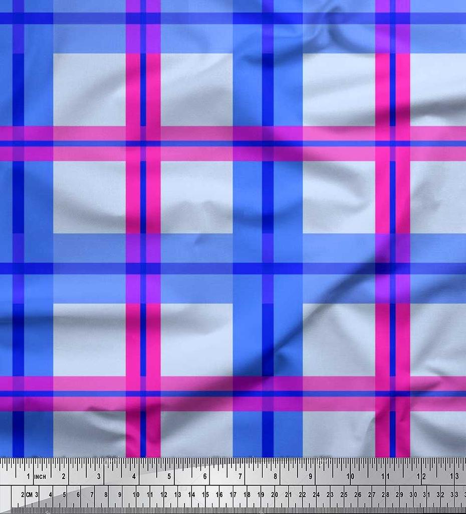 Soimoi Ткань японский креп-сатин в клетку с принтом в клетку швейная ткань метр 42 дюйма