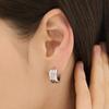 Triple Silver (W) Cutout One-Touch Earrings Hl3E49300W9Xxx