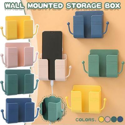 Многофункциональный настенный органайзер, ящик для хранения, пульт дистанционного управления, настенный держатель для мобильного телефона, многофункциональный держатель-подставка для зарядки