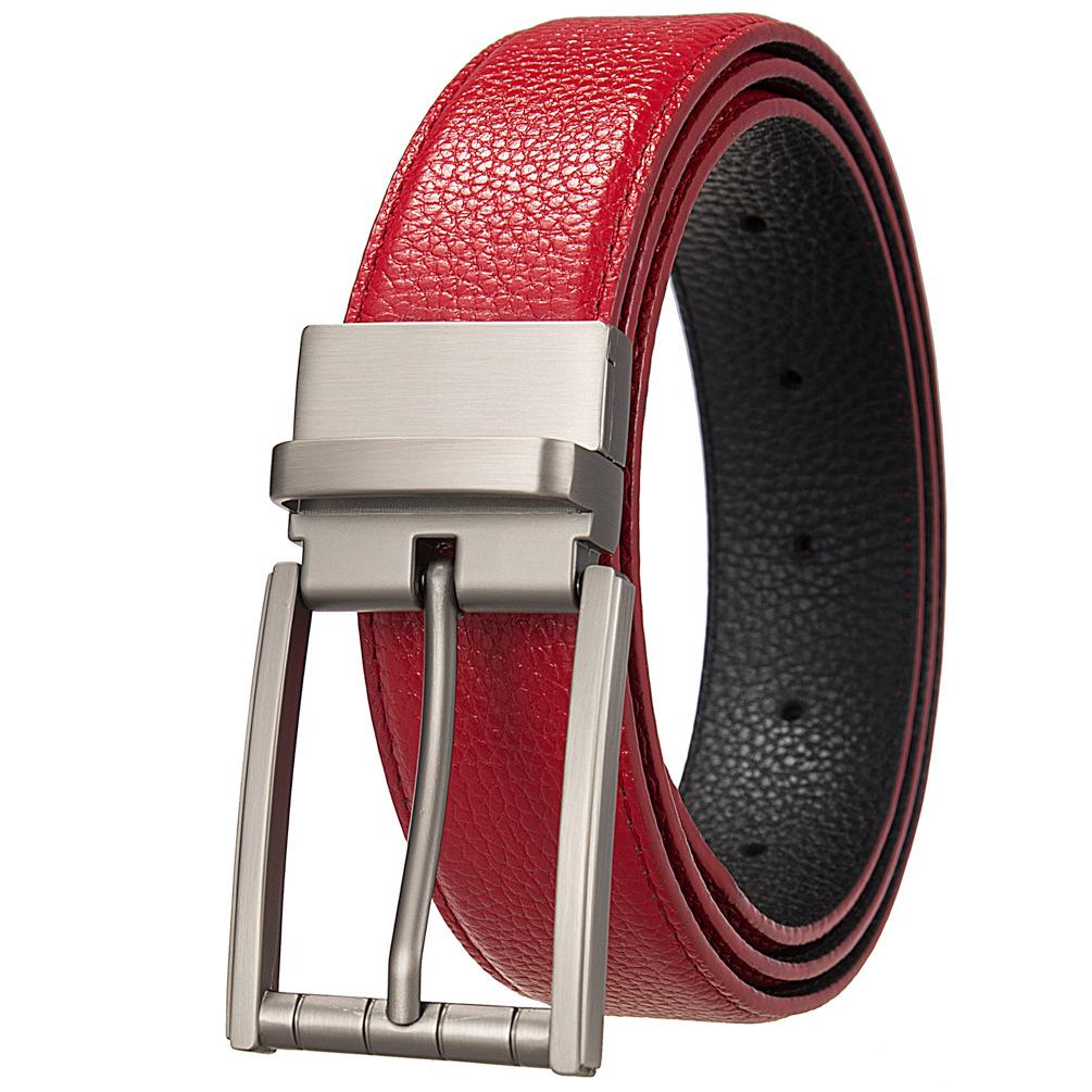 Модный перфорированный ремень, ремень из коровьей кожи первого слоя, ремень с пряжкой для мужчин Ly35-25935-5