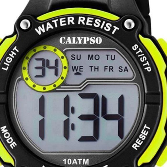 Montre Enfant - Calypso - Digital Crush - Quartz - Bracelet Plastique Noir - 10 Atm
