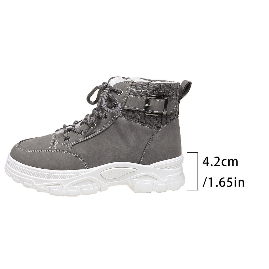 Ladies, Suede Shoes, Lace Up Shoes, Thick Soled Shoes, Snow Boots, Warm Shoes, Thick Shoes, Comfortable, Casual Shoes, Short Boots