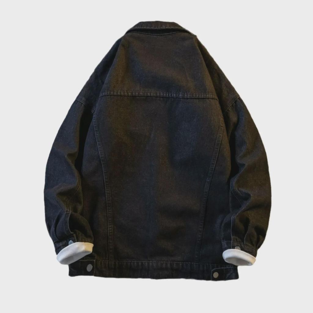 Мужская джинсовая куртка в японском стиле в стиле ретро — стиль Гонконг, свободный крой, модная повседневная рабочая одежда для весны и осени