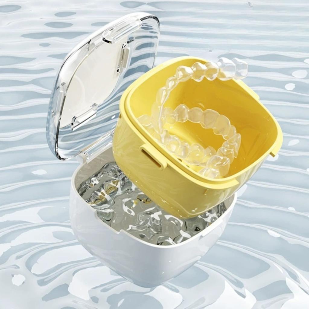 Коробка для чистки ретейнера, ванночка для зубных протезов, герметичный футляр для зубных протезов, капа, ночная капа и ретейнер