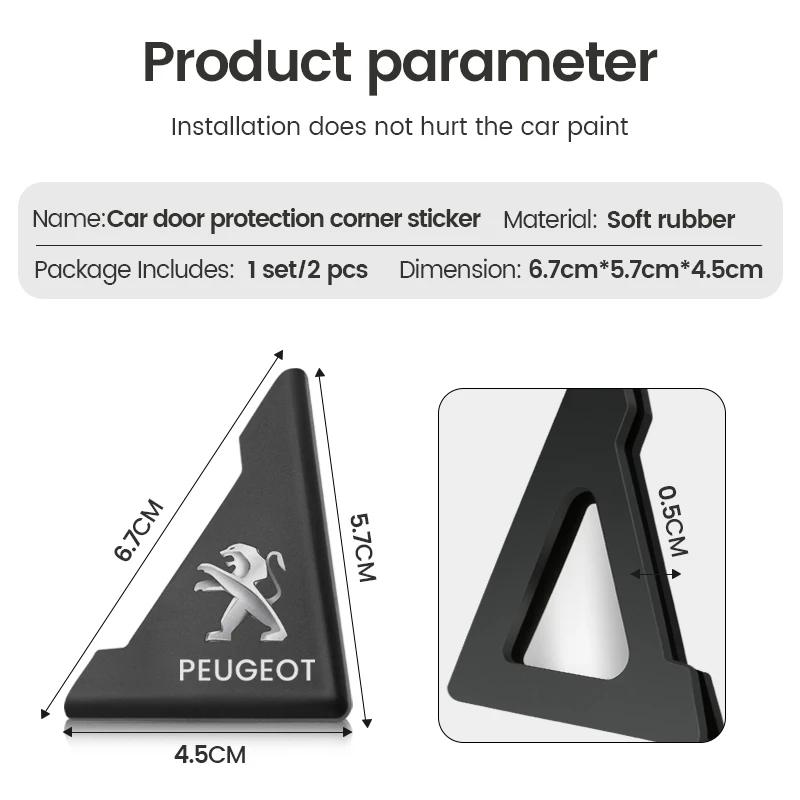 2Pcs Silicone Car Door Corner Cover Auto Anti-collision Protection Sticker For Peugeot 308 408 508 207 208 2008 3008 206 RCZ 307