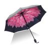 Bright Flowers Three Fold Umbrella Rain Clear Umbrella UV Umbrella Female Umbrella Windproof Outdoor Rain Gear