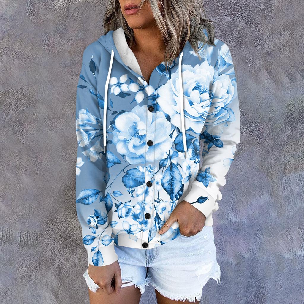 Женская толстовка с капюшоном, свободная спортивная куртка с длинными рукавами и принтом