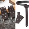 Medieval PU Leather Belt with Rivet Studded Detachable Pouch and Hook Set For LARP Costume and Role Playing Event