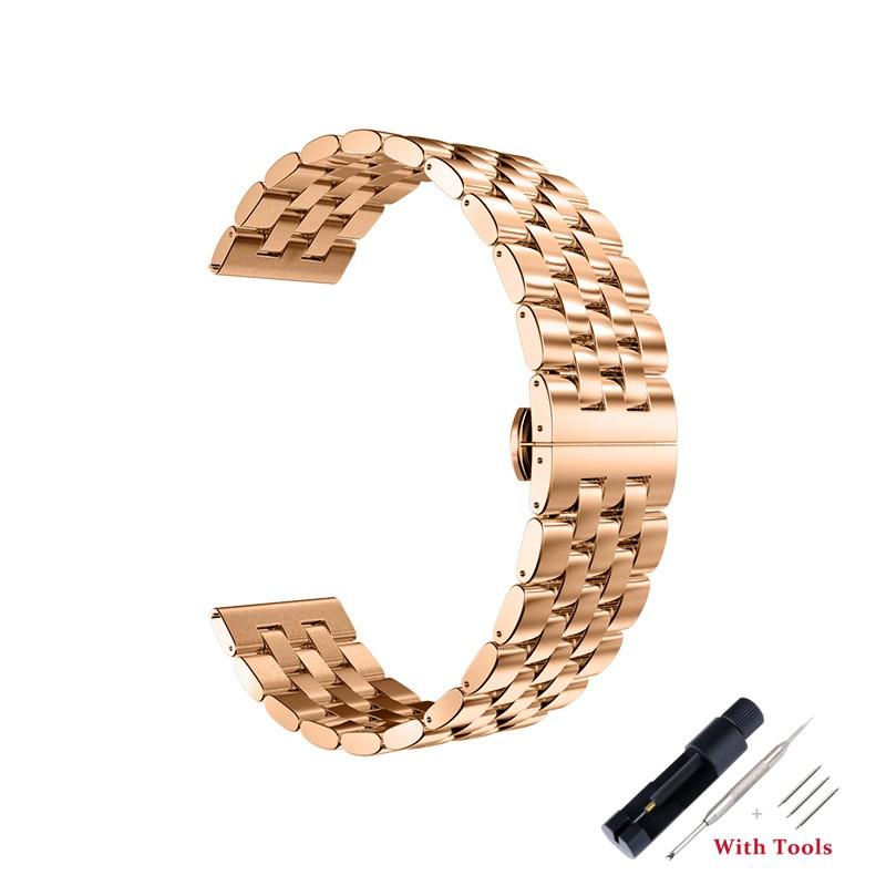 20mm 22mm Stainless Steel Watchband Metal Folding Watch Buckle Watch Band Strap Bracelet Watch Accessories with Tool