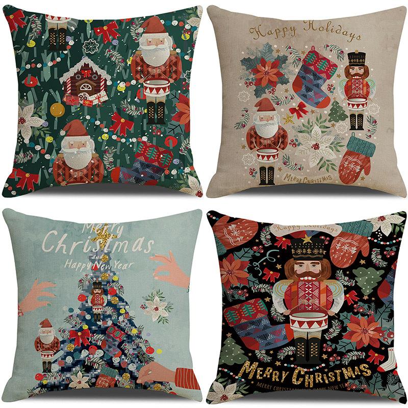New Christmas Snowman Pillow Case Home Sofa Cushion Case Festive Party Pillow Case