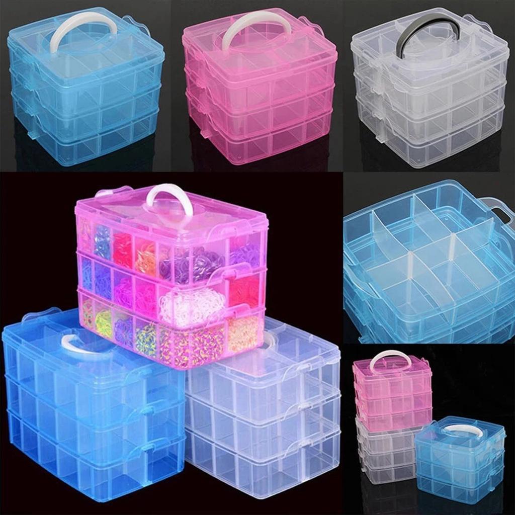 Small Three-Layer 18-Grid Portable Detachable Storage Box Hardware Tool Combination Organizer Box Storage Box