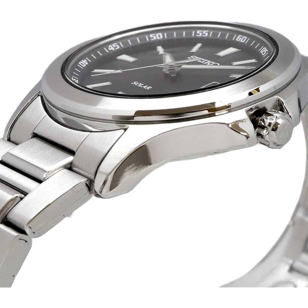 Мужские часы Seiko Solar Quartz SBPN067 Серебристо-черные 40 мм