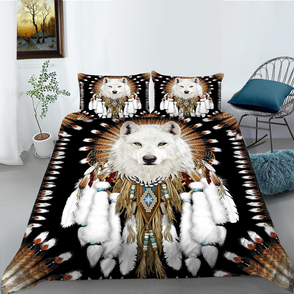 Комплект постельного белья 3D Wolf Series с жестоким лесным животным, пододеяльник, наволочка, 2 или 3 предмета, ткань из микрофибры, удобное украшение для дома