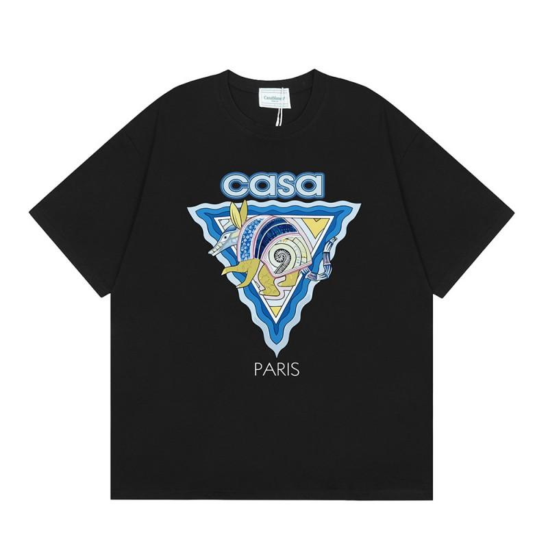 Casablanca Print Loose Fit Short Sleeve T-Shirt Teens Streetwear
