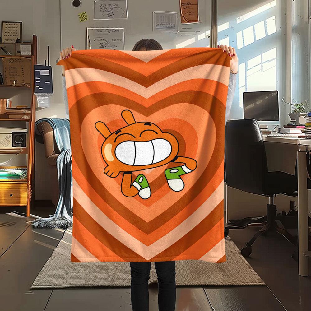 Darwin Watterson Printed Flannel Blanket, soft throw for bedroom sofa, washable, fan merchandise, great gift.